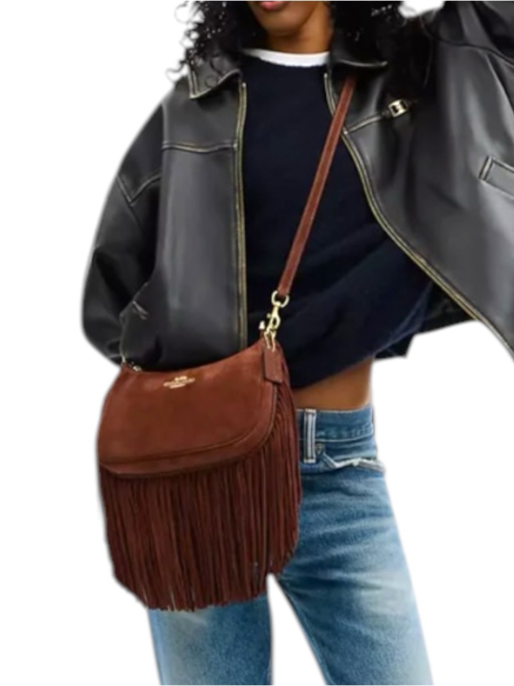 Coach Brown Suede Fringe Hobo Bag new in packaging - Picture 5 of 5